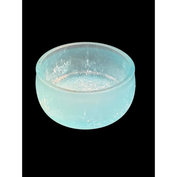 Vintage Eberling & Reuss Blue Frosted Pitted Glass Bowl Trinket Vanity RARE - Picture 1 of 7